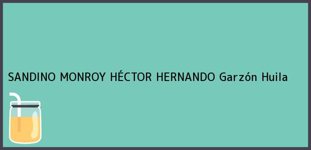 Teléfono, Dirección y otros datos de contacto para SANDINO MONROY HÉCTOR HERNANDO, Garzón, Huila, Colombia