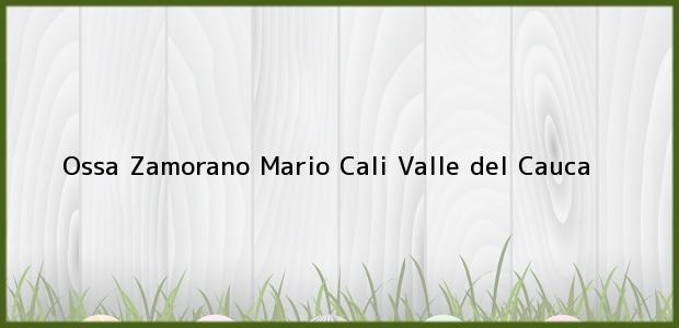 Teléfono, Dirección y otros datos de contacto para Ossa Zamorano Mario, Cali, Valle del Cauca, Colombia
